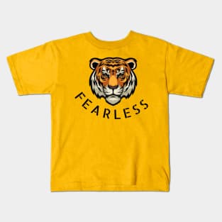 Fearless Tiger Design Kids T-Shirt